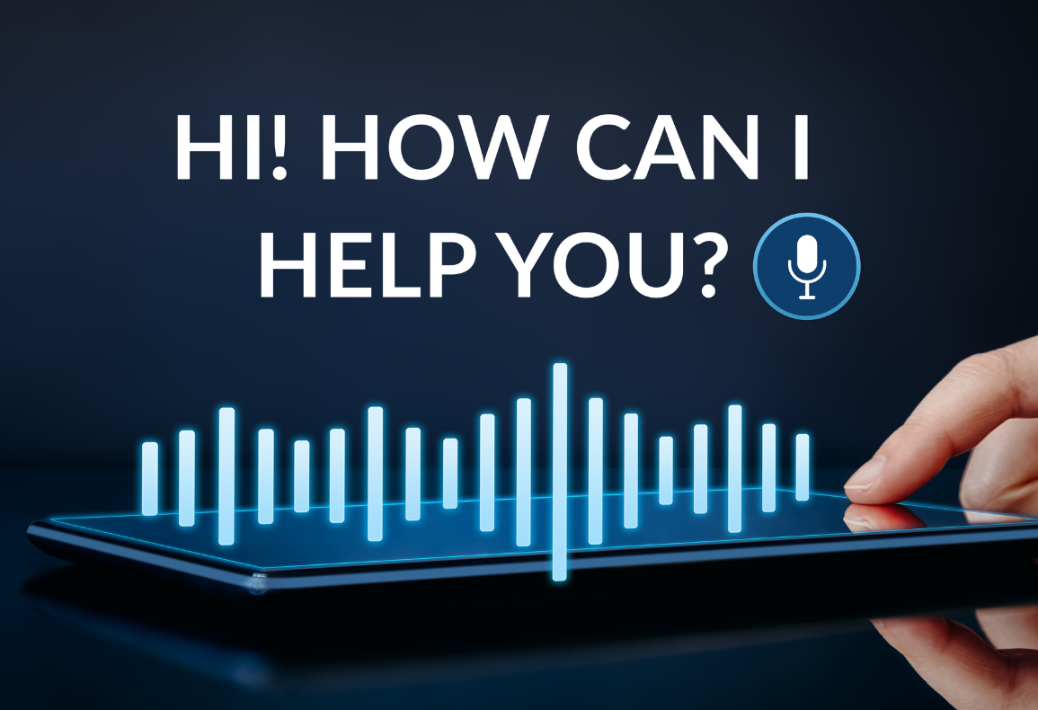 AI voice assistant greeting a customer