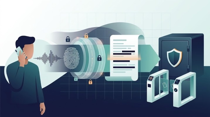 Voice AI biometric encryption and data security