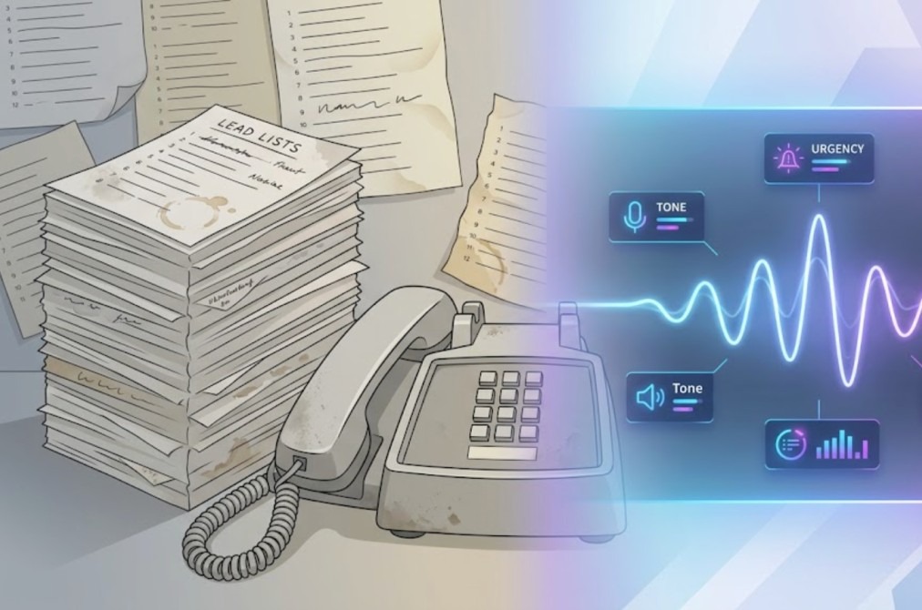 Manual cold calling transitioning to AI-powered voice analysis